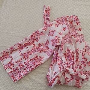 Floral kimono sleeve robe